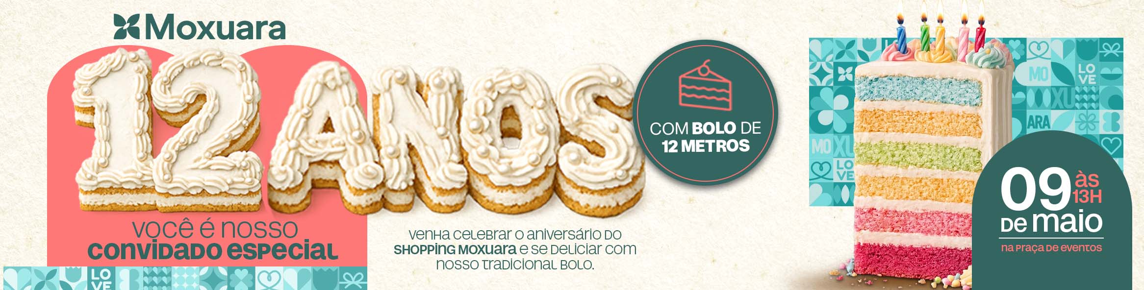 Imagem de banner da novidade 12 anos Shopping Moxuara